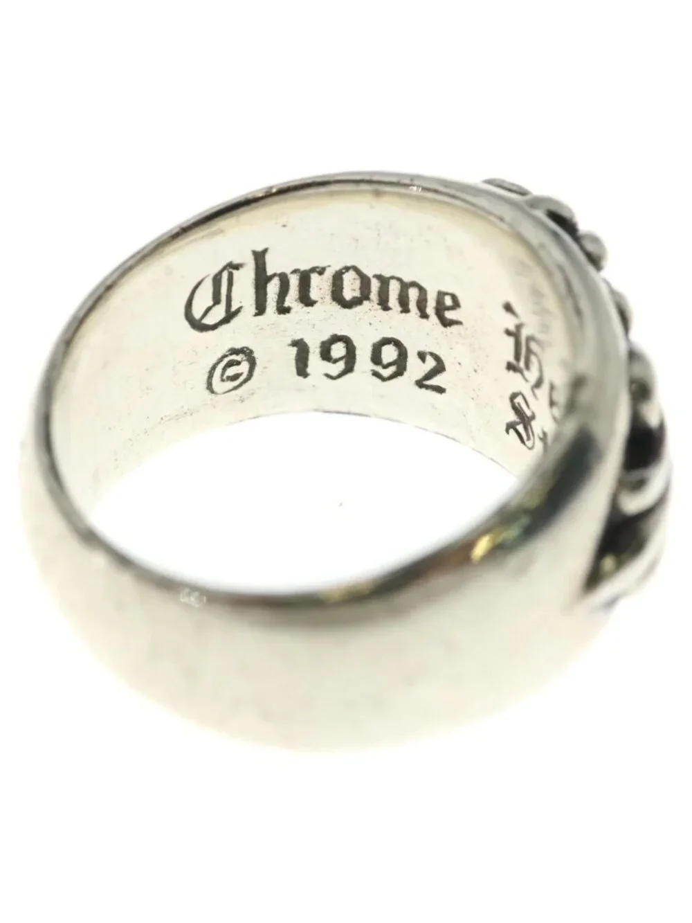 Chrome Hearts Flrl Crs Floral Cross Ring Silver